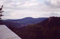 Blick vom Aussichtsturm bei der Ruine Schalksburg