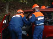 Der Fahrer wird gerettet.