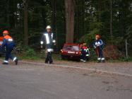 Bettina beim Leine stopfen.