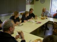 Heh, wir essen gerade.