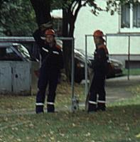 das erste Rohr gibt Wasser marsch